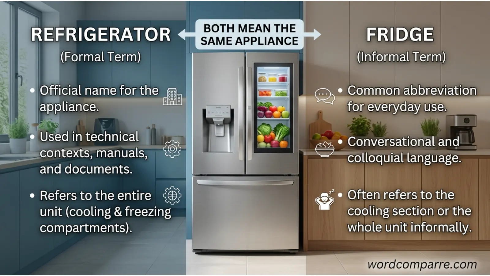 fridge vs refrigerator