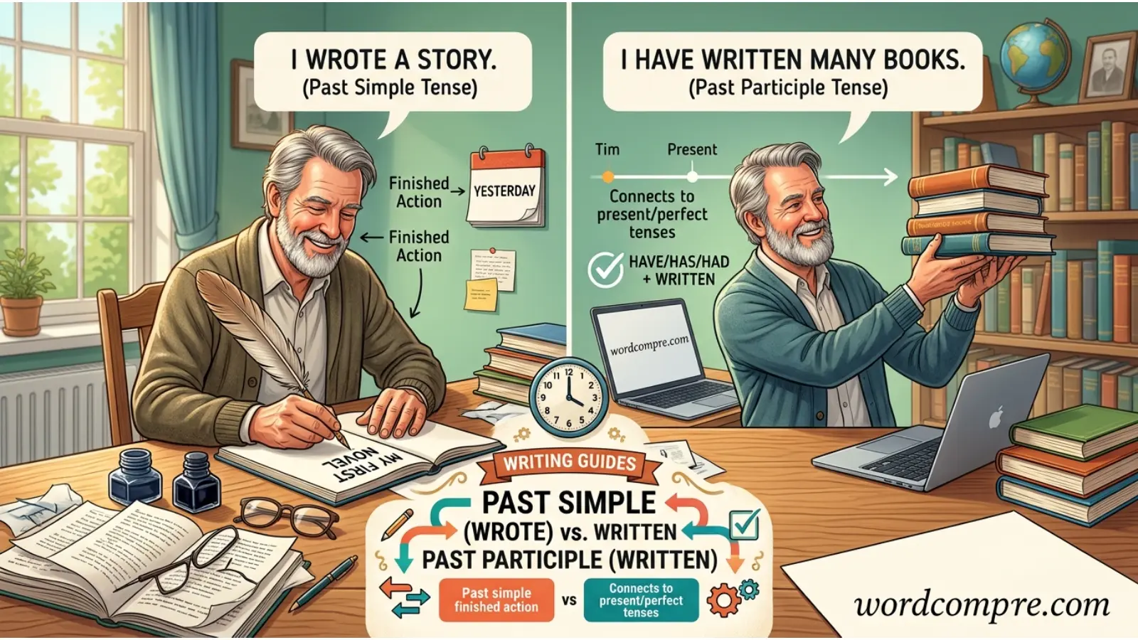 wrote vs written
