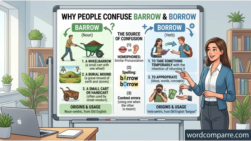Why People Confuse Barrow and Borrow