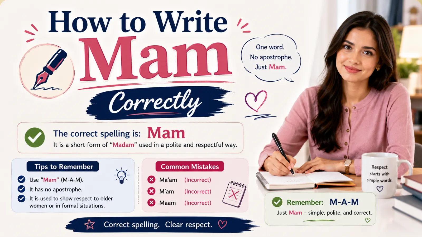 How to Write Mam Correctly
