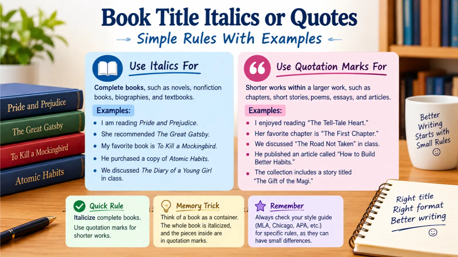 Book Title Italics or Quotes
