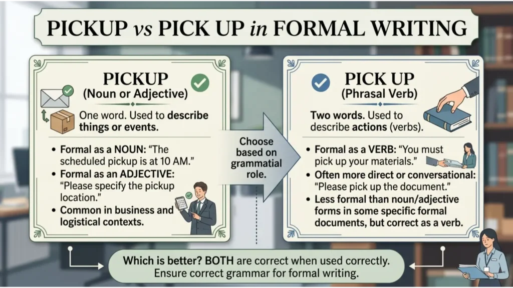 Is Pickup or Pick Up Better in Formal Writing?