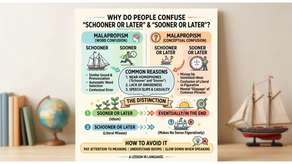 Why Do People Confuse “Schooner or Later” and “Sooner or Later”?