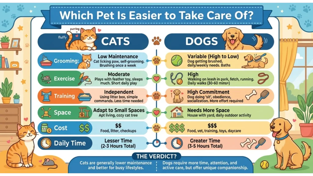 Which Pet Is Easier to Take Care Of?