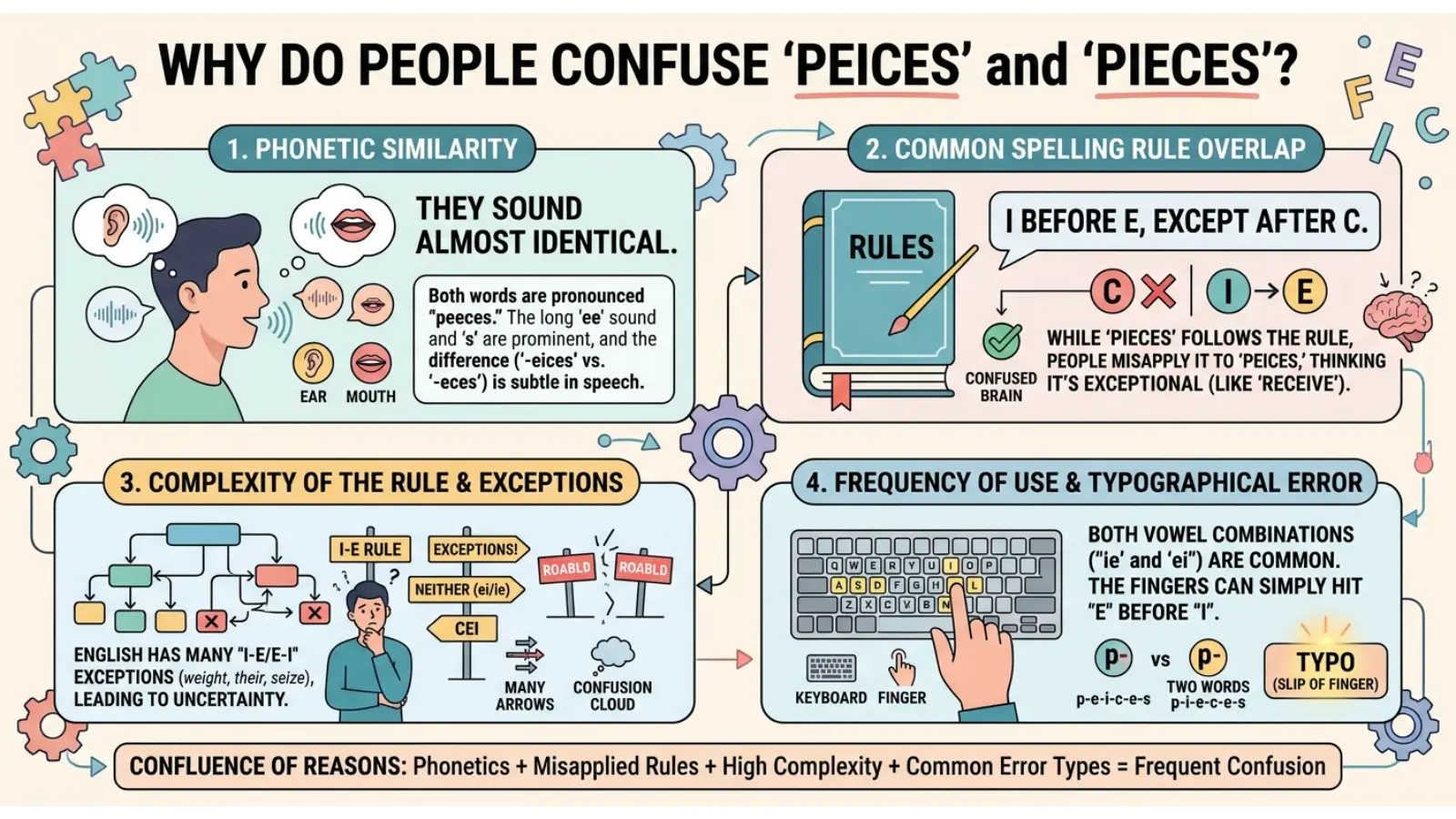 Why Do People Confuse Peices and Pieces?