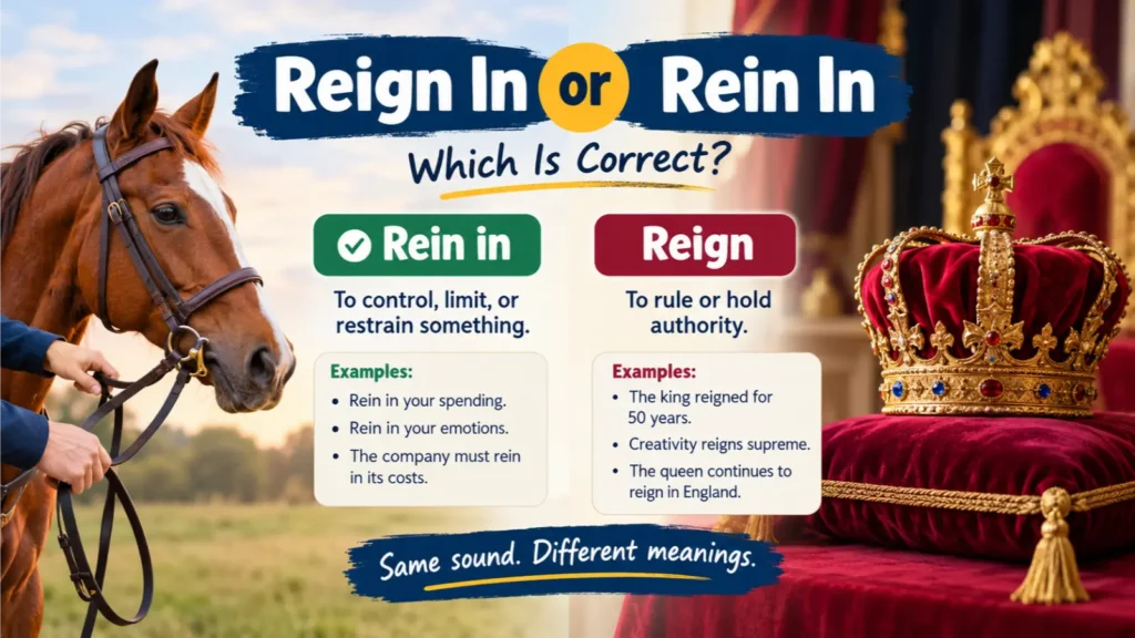 Reign In or Rein In: What Is the Difference?