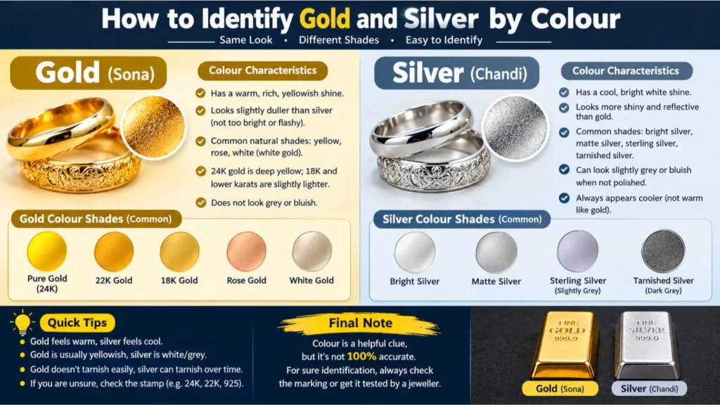 How to Identify Gold and Silver by Color